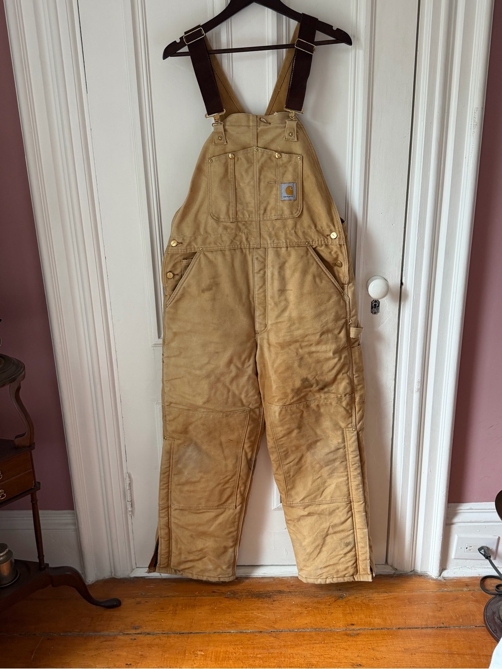 Vintage Carhartt Insulated Duck Canvas Bib Overalls Adjustable Straps 36x30